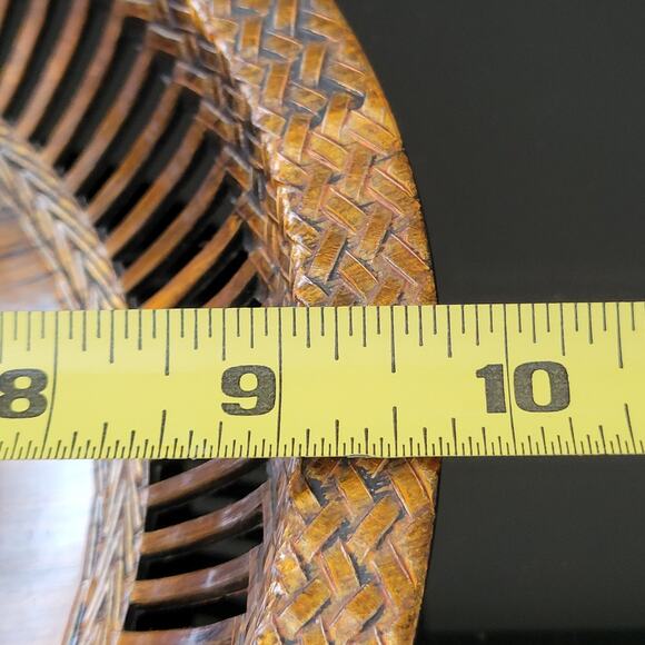 Rare MCM Apco Japan Melamine Lacquered Lattice Open Fruit Bowls Signed Set of 4 - Picture 10 of 11